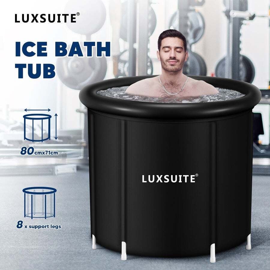 Buy Portable Ice Bath Tub 300L Inflatable Hot Bathtub SPA Massage Athletes  Cold Water Therapy Adult Soaking Folding Outdoor Plunge Large Black 80x71cm  - MyDeal