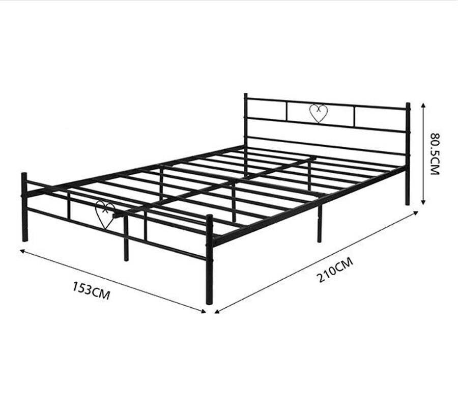 Buy Queen Bed Frame Black Metal Platform Mattress Base Foundation With ...