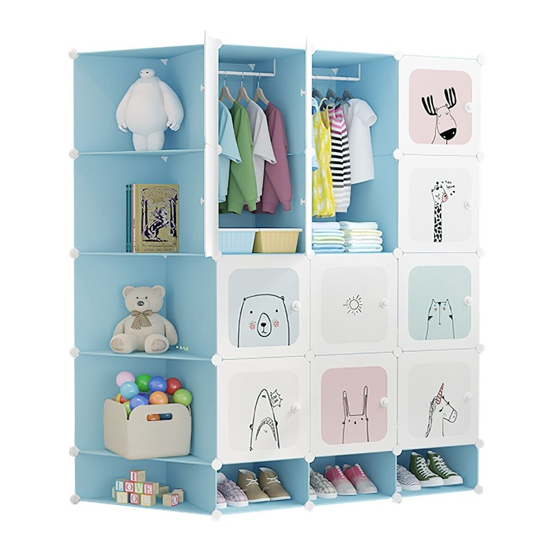 Buy DIY Plastic Wardrobe Toy Box Rack Book Shelf Cupboard Closet