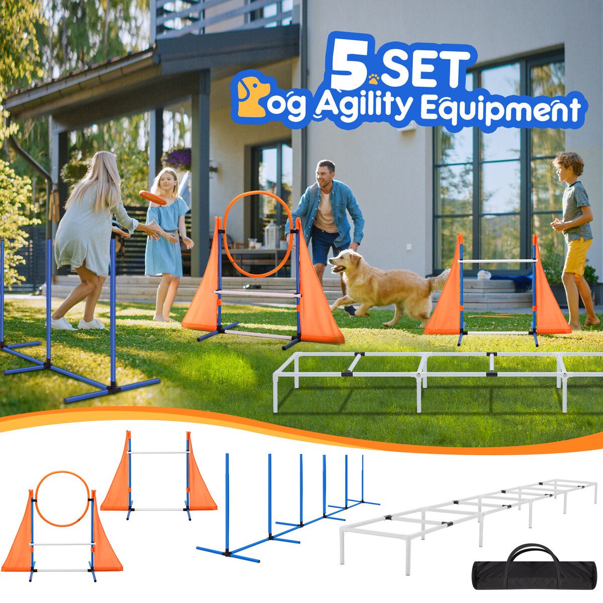 Buy Dog Agility Training Equipment 5 Set Pet Obstacle Course