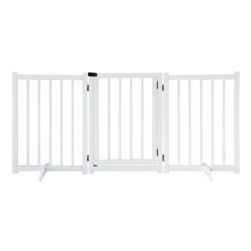 Buy Dog Fence Pet Gate Puppy Safety Guard Indoor Wooden Playpen Foldable Cat Barrier Protection