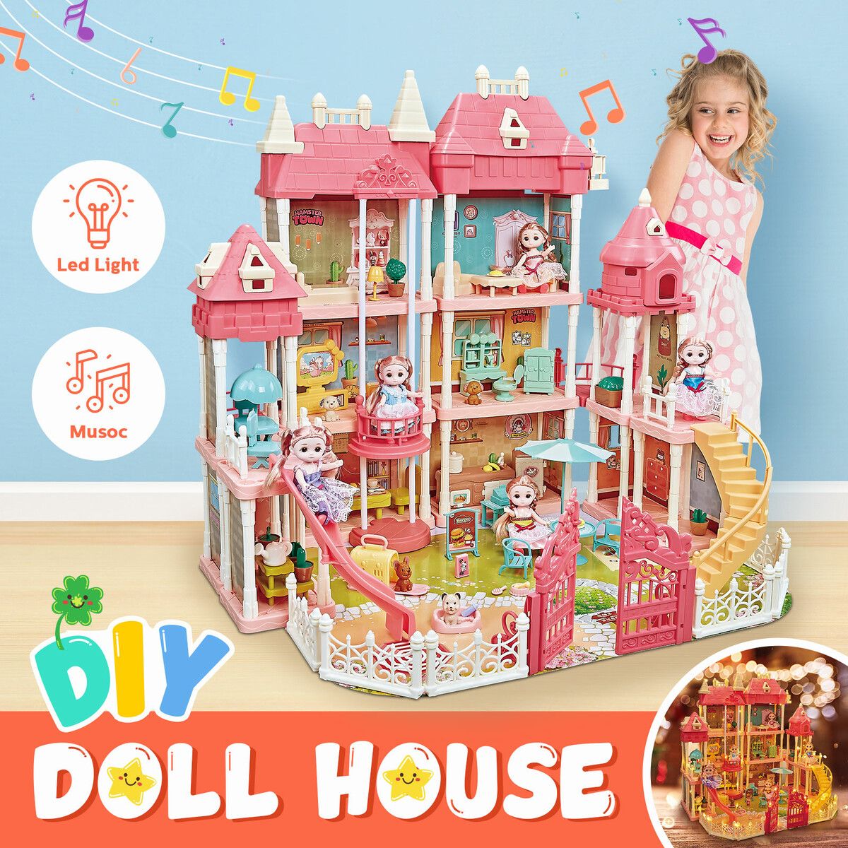 Barbie size dollhouse furniture girl hot sale playhouse dream play wooden doll