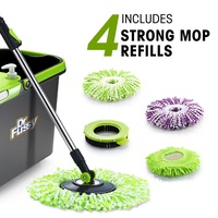 Dr. Fussy Mop 360 Degree Spin Drying Basket Including 4 Strong Mop Refills