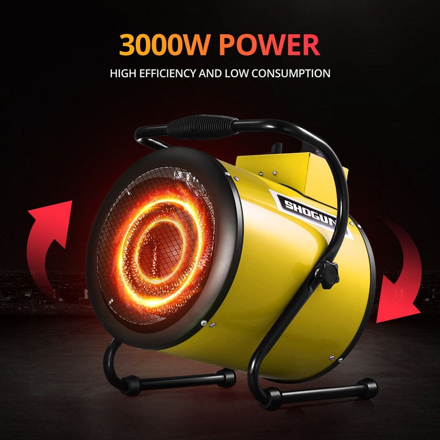 Electric Fan Heater Industrial Portable Room Space Carpet Dryer 3000W Hot Air Blower 2IN1 for Workshop Warehouse Office Fast Heating SAA Free Standing