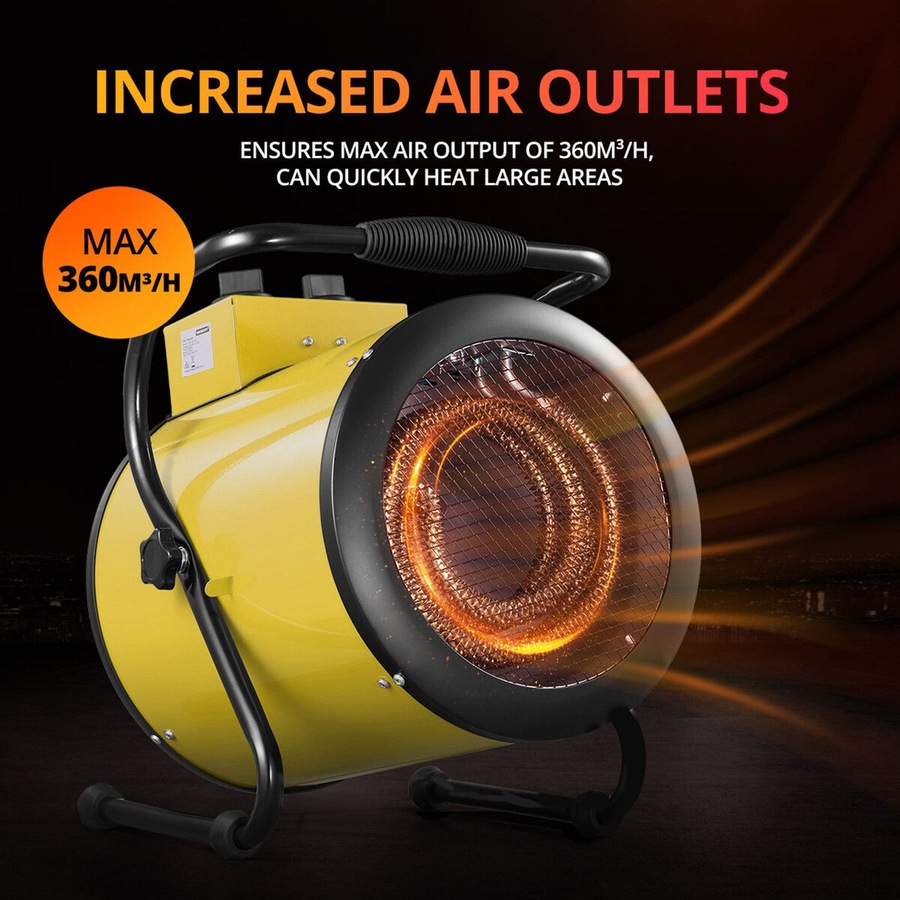 Electric Fan Heater Industrial Portable Room Space Carpet Dryer 3000W Hot Air Blower 2IN1 for Workshop Warehouse Office Fast Heating SAA Free Standing