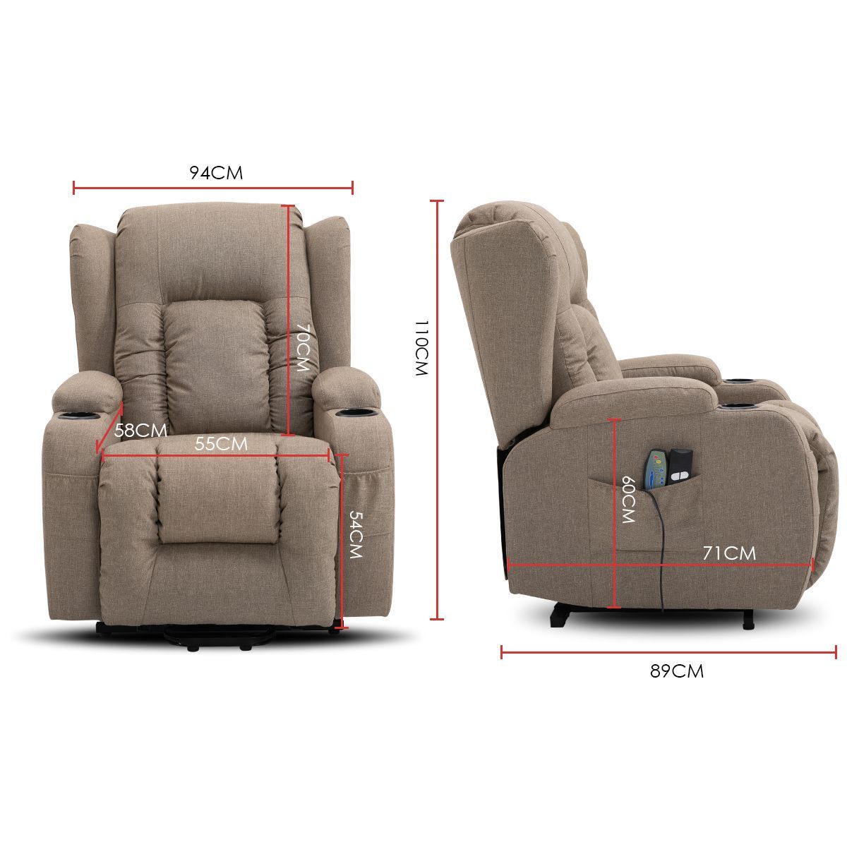 Fabric recliner massage cheap chair