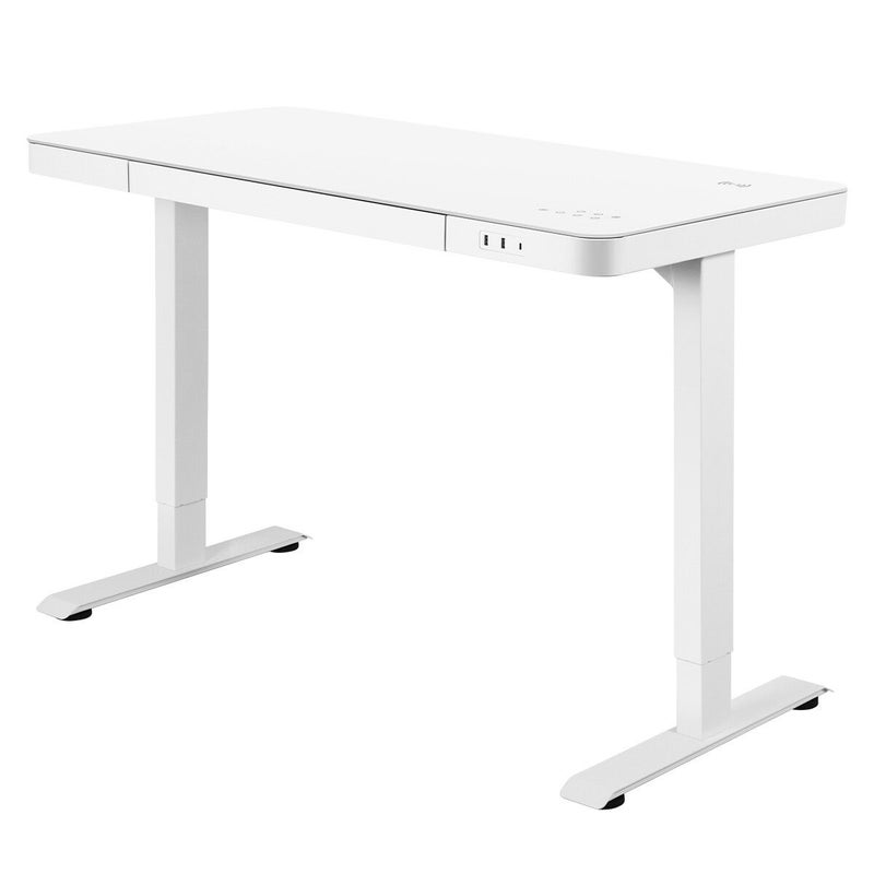 White Electric Stand Up Desk Frame, Dual Motor 2 Stage Height Adjustable Table Legs, Max Capacity 120kg, Desktop Not Included