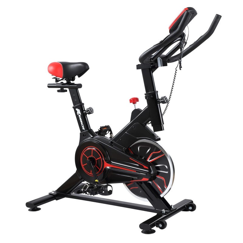 Buy Exercise Bike Stationary Indoor Cycling Bicycle Spin Workout Home Gym  Fitness Training Equipment Belt Drive Resistance LCD Monitor iPad Mount -  MyDeal