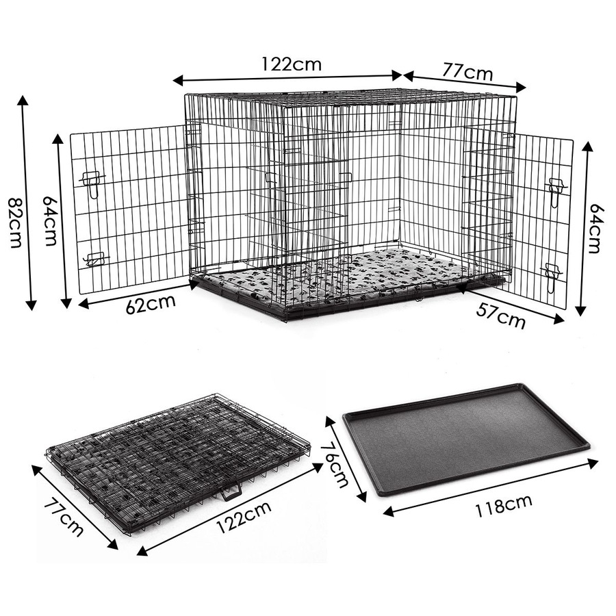 48 inch XL Dog Crate Cage Black