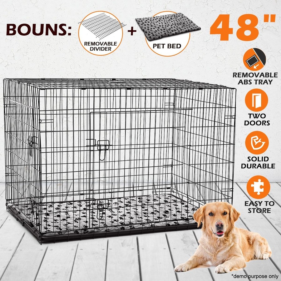 48 inch XL Dog Crate Cage Black