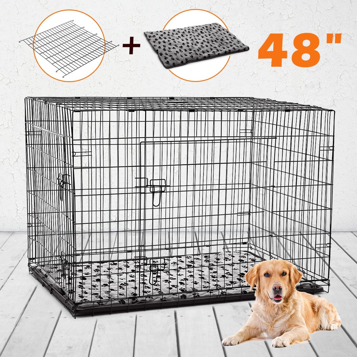 48 inch XL Dog Crate Cage Black | Buy Metal Crates & Carriers - 358944