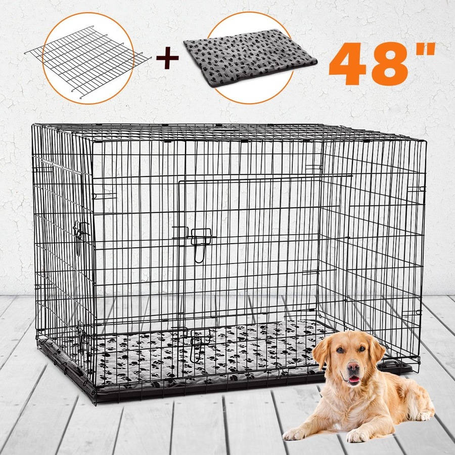 48 inch XL Dog Crate Cage Black