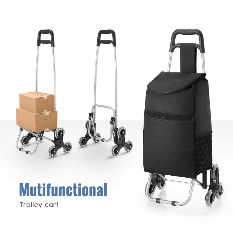 Buy Foldable Aluminium Shopping Cart Trolley Dolly Bag w/ Tri Wheels