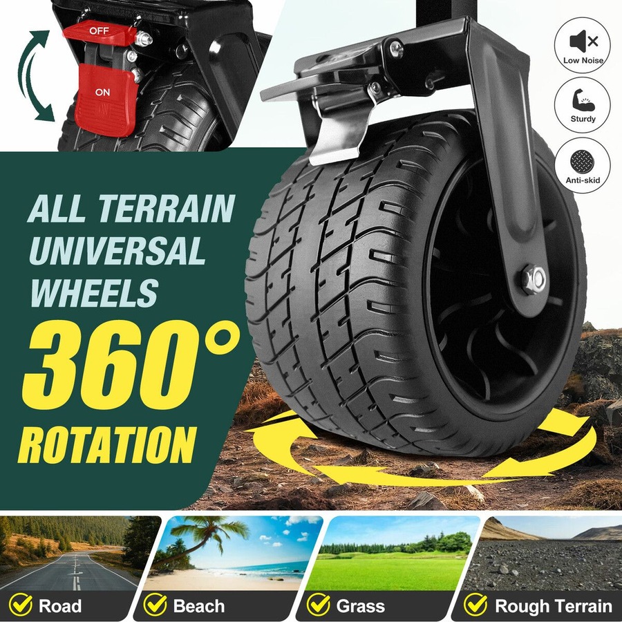 Foldable Beach Trolley Wagon Cart Utility Trailer Garden Outdoor Picnic Camping Shopping Luggage Sports Market Barrow Grocery Collapsible Wheels 150kg