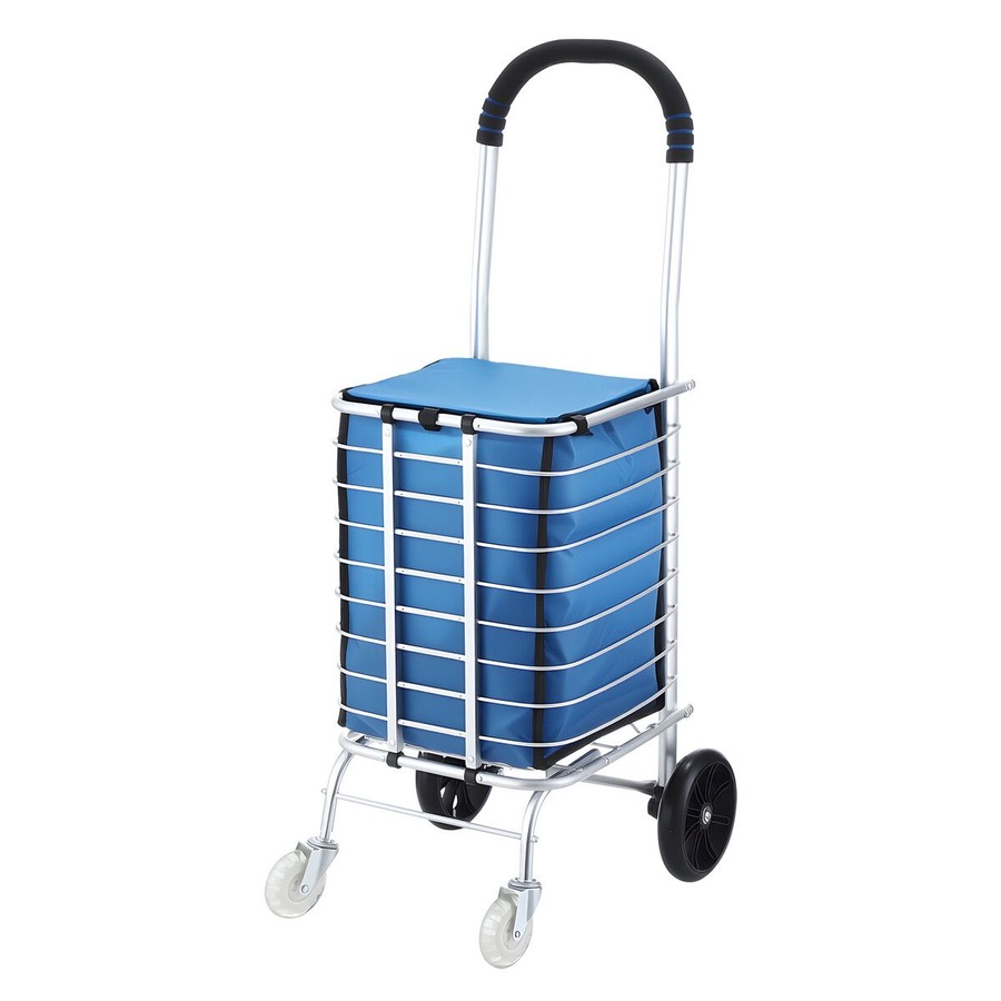 Foldable Shopping Trolley Cart Grocery Bag Storage Basket Waterproof Aluminium Wheeled Utility Granny Market Luggage Dolly Collapsible Folding Portable