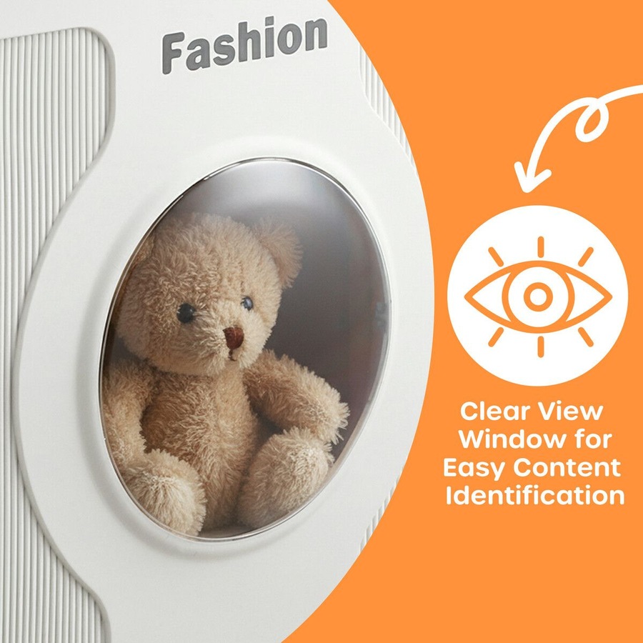 Foldable Storage Box Bin Large Plastic Collapsible Container Organiser Home Playroom for Kids Toys Stuffed Animal Clothes Bedding with Lid Wheels 145L