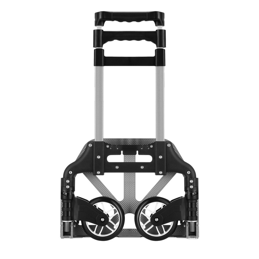 Folding Dolly Hand Truck Utility Luggage Cart Shopping Trolley Collapsible Foldable Telescopic Handle Moving Grocery Office Camping Portable Wheels