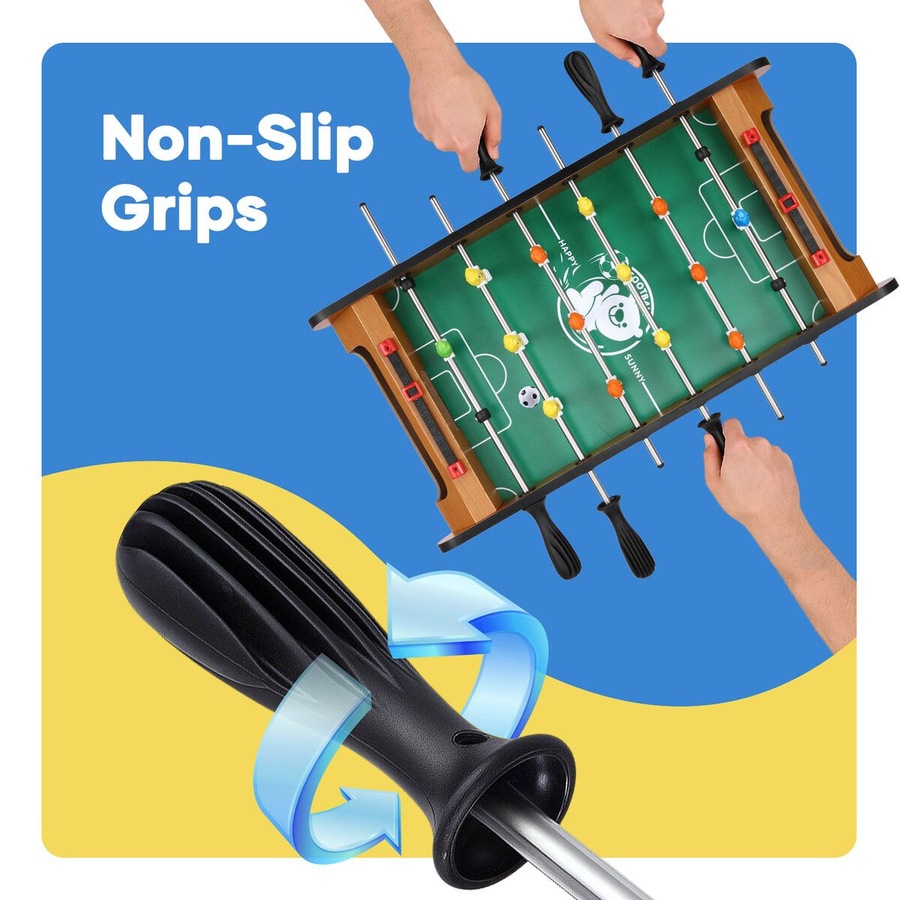 Foosball Table Game Playset Toys Kids Football Shoot Soccer Board Games Play Ground Home Family Night Party Gaming Room Activity Centre Gift 48x24cm