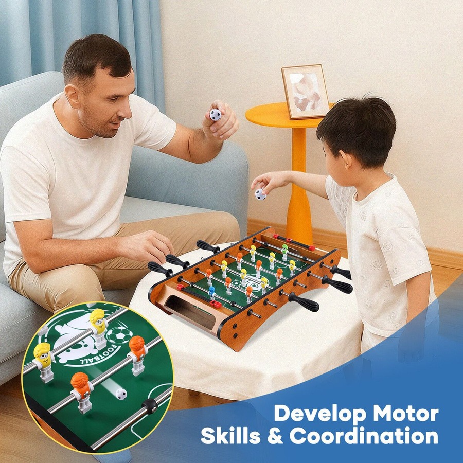 Foosball Table Game Playset Toys Kids Football Shoot Soccer Board Games Play Ground Home Family Night Party Gaming Room Activity Centre Gift 48x24cm