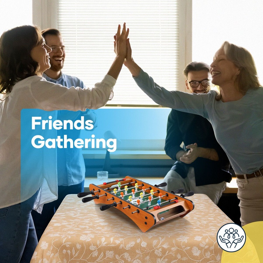 Foosball Table Game Playset Toys Kids Football Shoot Soccer Board Games Play Ground Home Family Night Party Gaming Room Activity Centre Gift 48x24cm