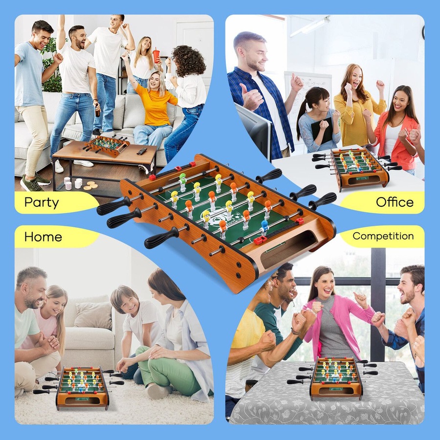 Foosball Table Game Playset Toys Kids Football Shoot Soccer Board Games Play Ground Home Family Night Party Gaming Room Activity Centre Gift 48x24cm