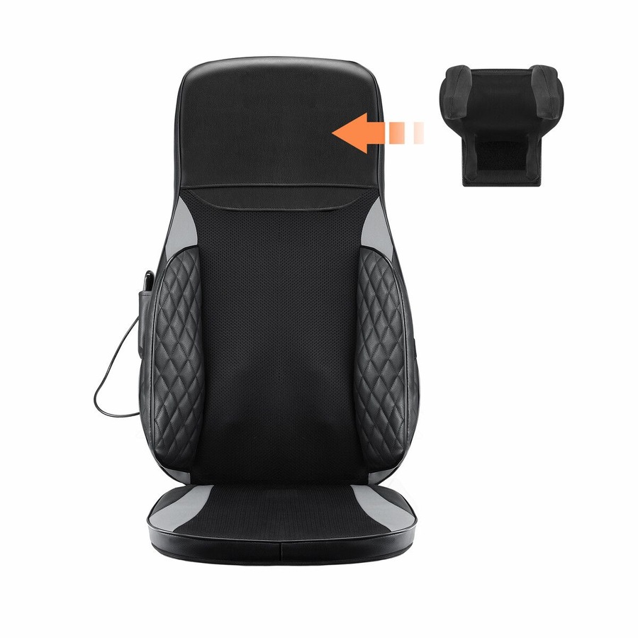 Full Body Massage Cushion Chair Back Neck Massager Seat Shiatsu Massaging Pad Vibration Heat Kneading Rolling with Remote Pillow Homasa