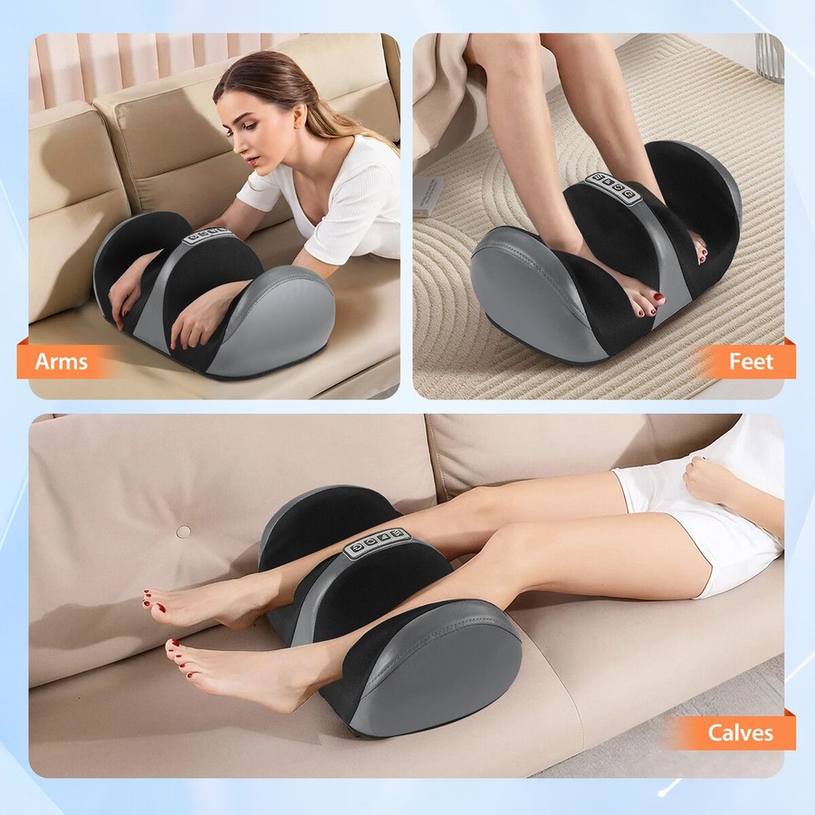Full Body Massage Cushion Chair Shiatsu Back Neck Massaging Pad Seat Heat Vibration Rolling Kneading with Foot Massager Remote Pillow Homasa