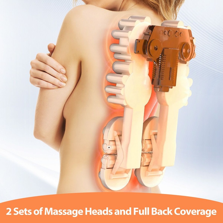 Full Body Massage Cushion Chair Shiatsu Back Neck Massaging Pad Seat Heat Vibration Rolling Kneading with Foot Massager Remote Pillow Homasa