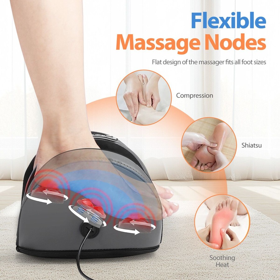Full Body Massage Cushion Chair Shiatsu Back Neck Massaging Pad Seat Heat Vibration Rolling Kneading with Foot Massager Remote Pillow Homasa
