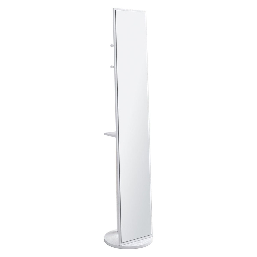 Full Length Mirror Tall Floor Free Standing Body Long Dressing Makeup Hallway Bedroom Coat Rack Vintage Rotatable Storage White 30x20x164cm