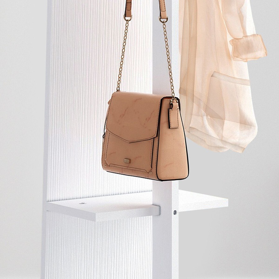 Full Length Mirror Tall Floor Free Standing Body Long Dressing Makeup Hallway Bedroom Coat Rack Vintage Rotatable Storage White 30x20x164cm