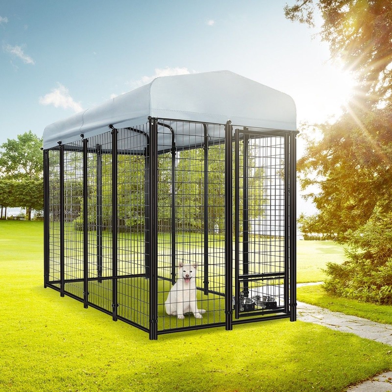 Buy Galvanised Steel Dog Kennel Enclosure Pet Playpen Fence with Fabric