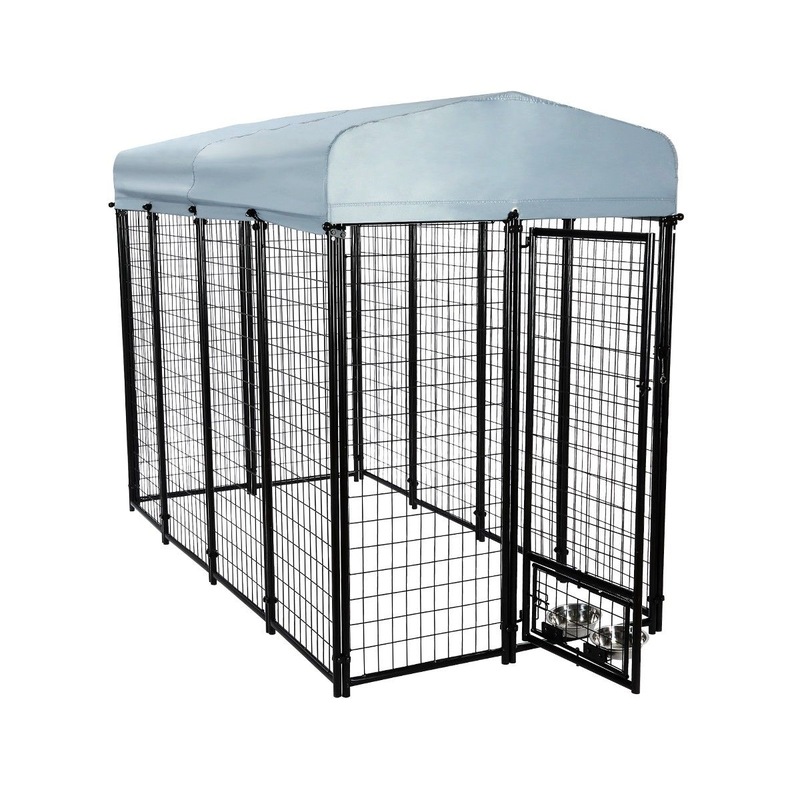 Buy Galvanised Steel Dog Kennel Enclosure Pet Playpen Fence with Fabric