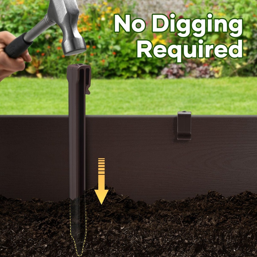 Garden Bed Edging 30mx15cm Lawn Border Landscape Flower Fence Plant Grass Path Driveway DIY Flexible Plastic Barrier Roll Kit