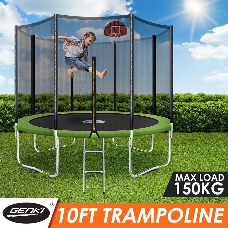 Buy Genki 10ft Round Outdoor Trampoline Set with Safety Enclosure
