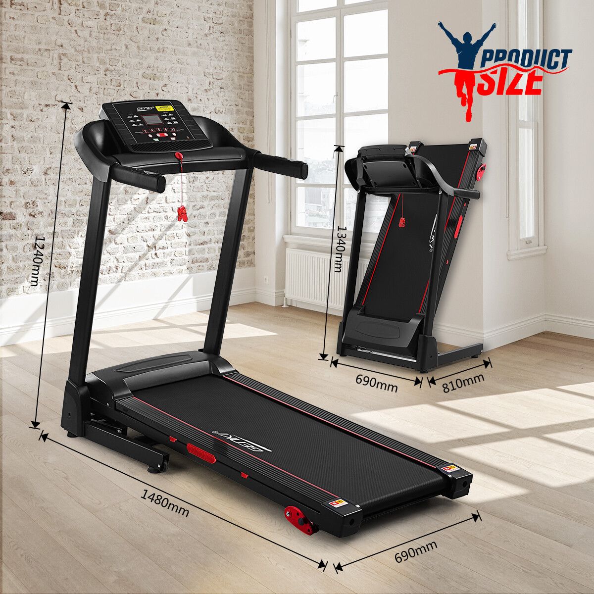 Buy Genki 2.5HP Treadmill Foldable Running Walking Machine 3