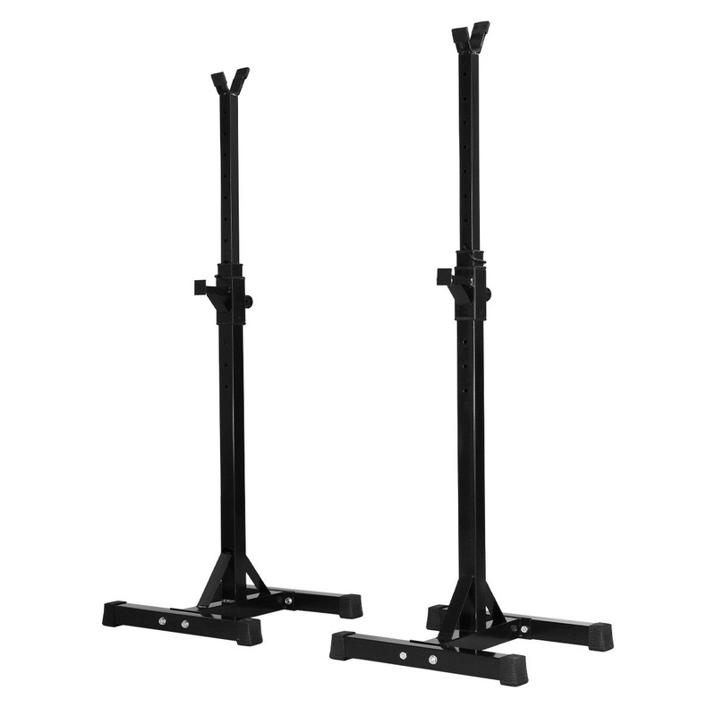 Genki 2 x Squat Rack Pair Fitness Gym Exercise Weight Lifting Barbell