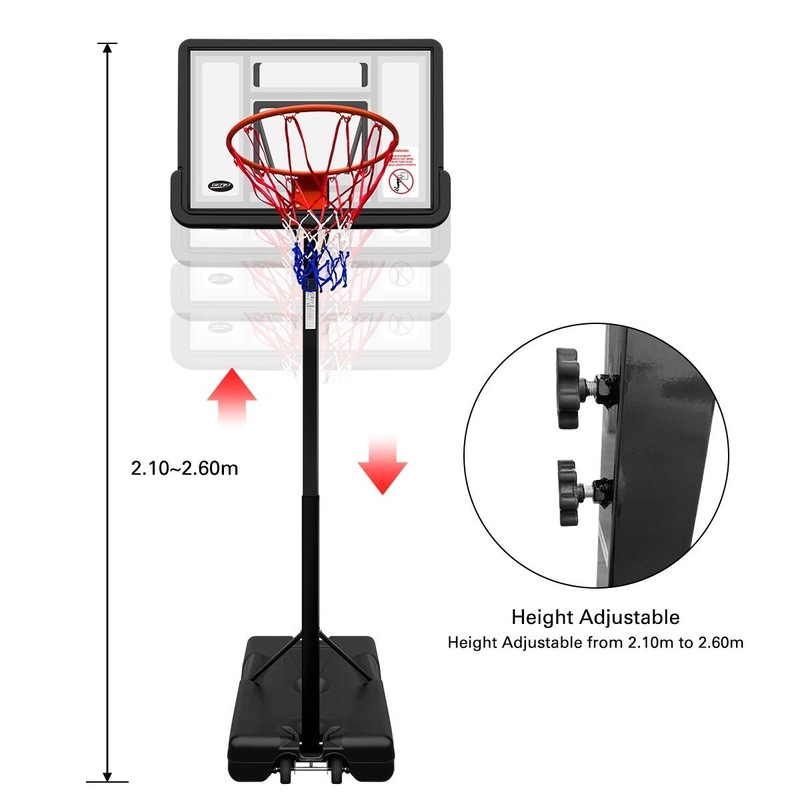Buy Genki Adjustable 2.12.6m Portable Basketball Hoop Stand System