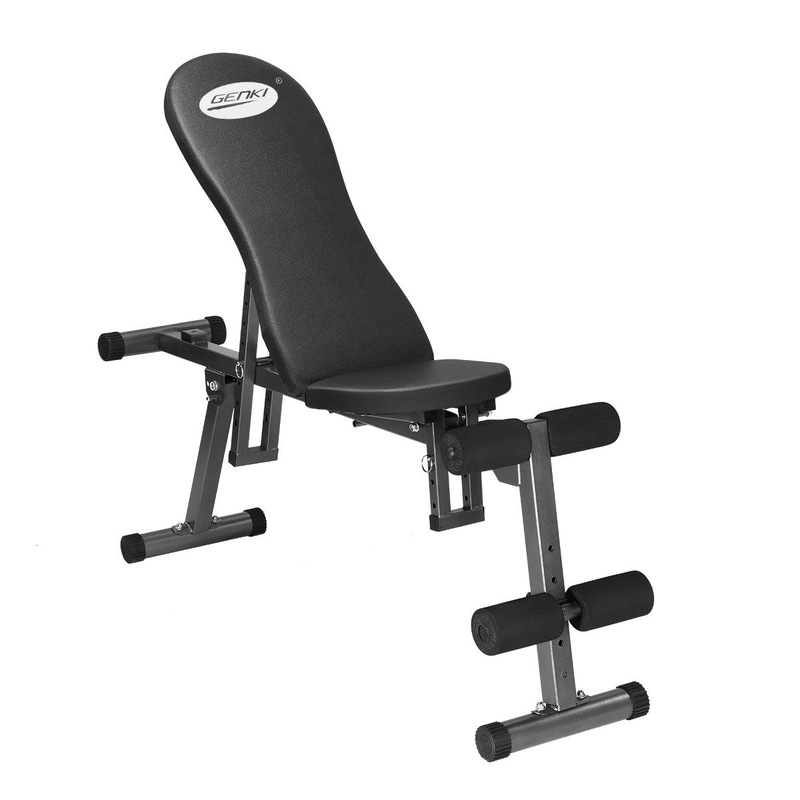 Buy Genki Adjustable Weight Bench Fitness FID Bench Home Gym Black MyDeal
