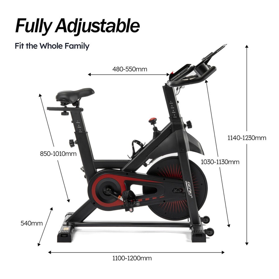 Genki Fitness Spin Bike Indoor Cycling Stationary Bicycle Home Exercise Adjustable Magnetic Workout Aerobic Trainer Pedal Gym Equipment Bluetooth App
