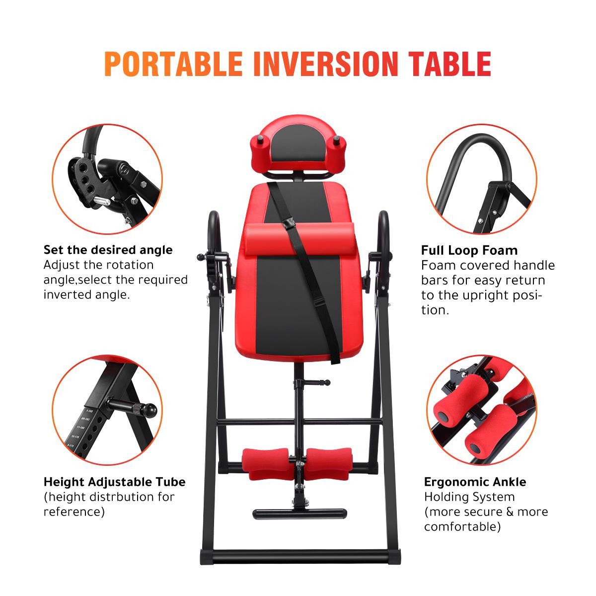 Buy Genki Heavy Duty Folding Inversion Gravity Table 180-Degree ...