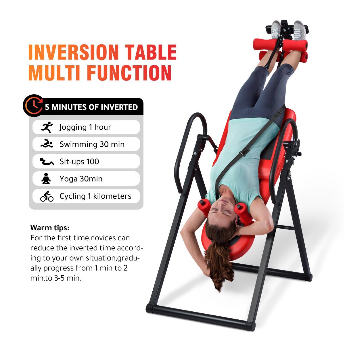 Buy Genki Heavy Duty Folding Inversion Gravity Table 180-Degree ...