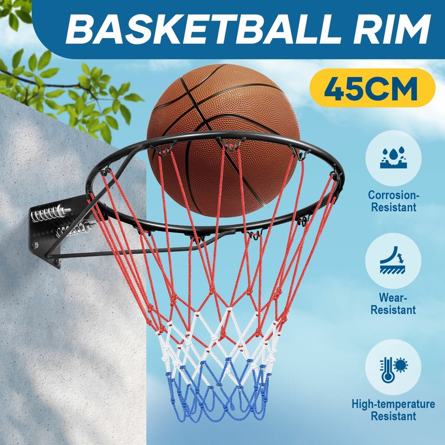 Buy Genki Indoor Basketball Hoop Ring Rim Goal Net Outdoor Door Wall ...