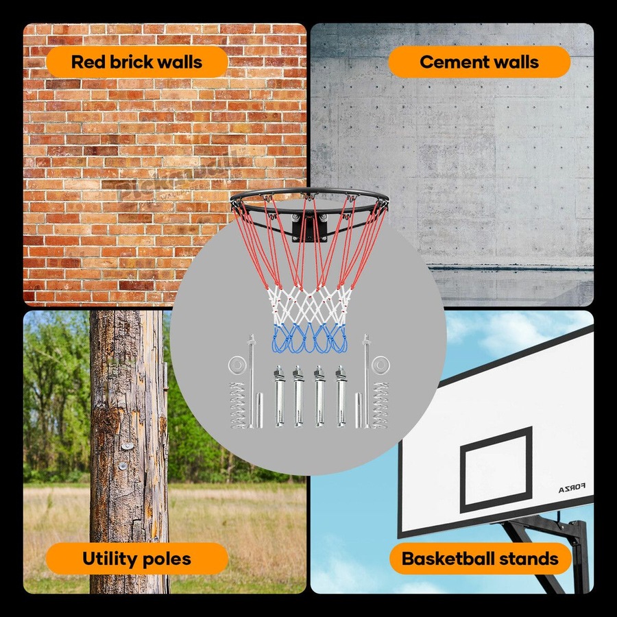 Buy Genki Indoor Basketball Hoop Ring Rim Goal Net Outdoor Door Wall ...