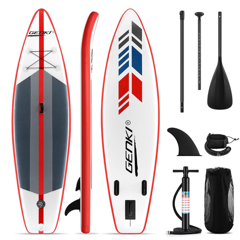 Buy GENKI Inflatable Paddle - Surfboard 2 in1 Kayak Red Stand SUP Up Board MyDeal