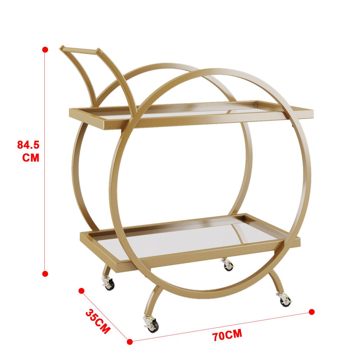 Buy Gold Bar Cart Drinks Trolley Coffee Wine Tea Kitchen Serving