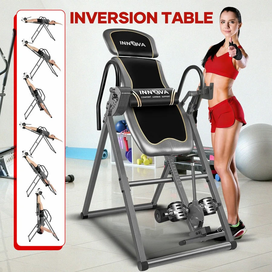 Gravity Inversion Table Back Stretcher Inverter with Adjustable Headrest Home Gym Fitness Machine