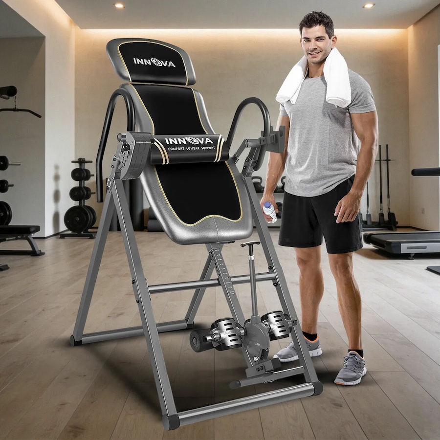 Gravity Inversion Table Back Stretcher Inverter with Adjustable Headrest Home Gym Fitness Machine