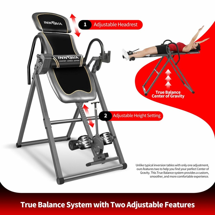 Gravity Inversion Table Back Stretcher Inverter with Adjustable Headrest Home Gym Fitness Machine