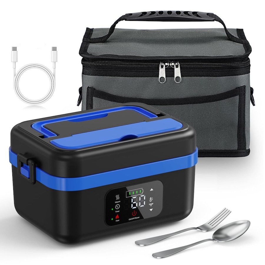Heated Lunch Box Cordless Rechargeable Food Warmer 16000mAh Battery 1L Smart Reservation Keep Warm Portable Meal Prep Container